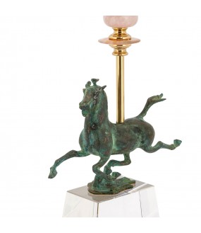 Obélisque Cheval en Bronze, Gorgone et Socle Cristal