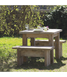 Table Carrée Bois Brut Franquette L100cm
