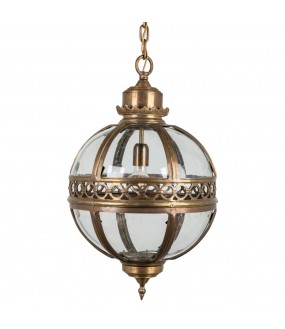 Large lantern in brass worked with its patina made in the old fashioned way and by hand