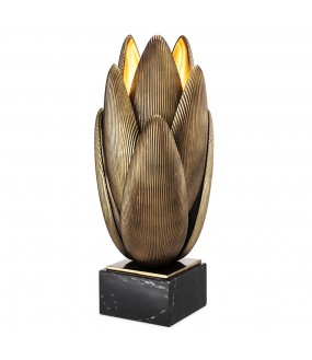 Table Lamp Lily, Brass and Marble, H51,5cm