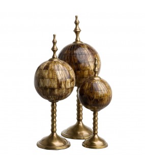 Standing Globes H50, 42, 34cm, Set of 3