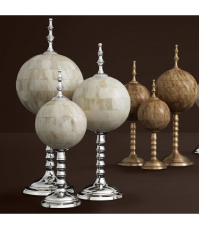 Standing Globes H50, 42, 34cm, Set of 3