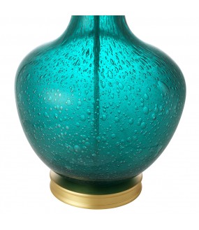 Lampe de Table Verre Soufflé Turquoise H91cm