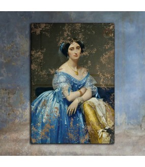 Blue Dress Cracked Canvas H161x113cm