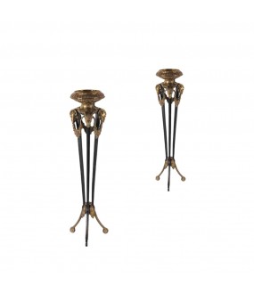 Empire Style Candle Holder in Brass,H54cm