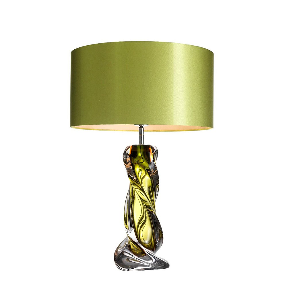 Lampe de Table Muse Verte, Verre Plein H65cm