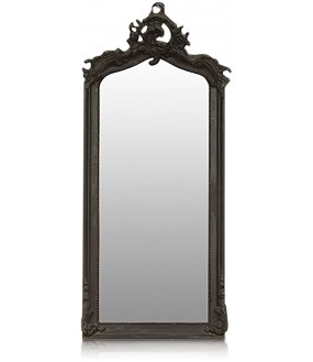 Black patina decorative mirror baroque style wood frame