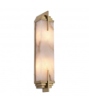 Beautiful Wall Lamp Art Deco Style Brass and Alabaster