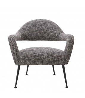 Manolo Armchair, Curved Shapes and Tapered Black Legs
