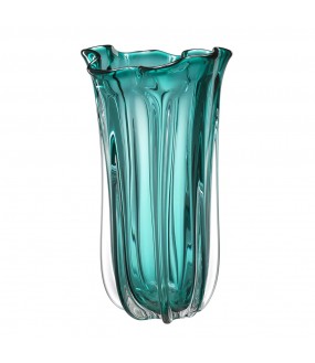 Hand Blown Glass in Turquoise Colour Lagona Vase