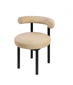 The dining chair Pedro in black lacquered finish
