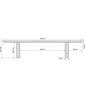 Table de Repas Ovale Pablo 350x120cm