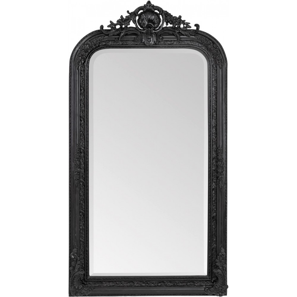 Miroir Cheminée Rocaille noir