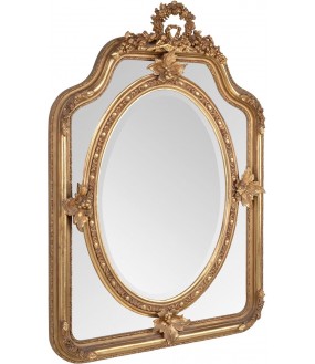 Napoli, mirror Italian baroque style, wood frame and stucco painted in matt black