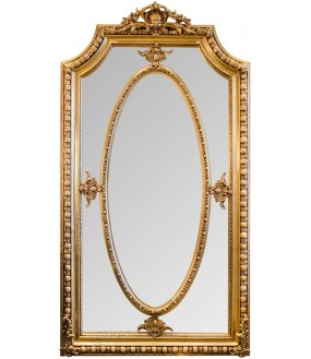 Parma mirror, Italian baroque style mirror with wooden frame and stucco