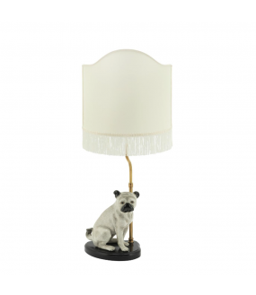 Porcelain Pug Dog Lamp H70cm