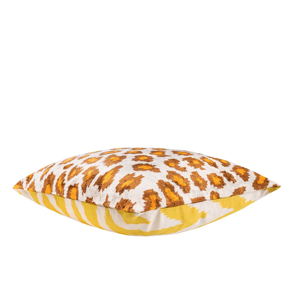 Ikat Velvet Leopard Cushion 40x40cm