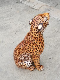 Statue in Ceramic Leopard H88cm