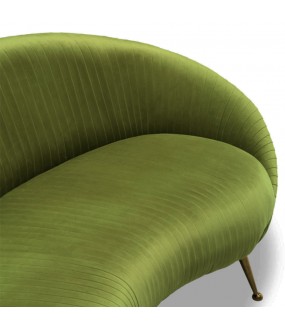 Fiora Green Pleated Velvet Sofa - 190cm
