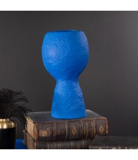 Decorative Blue Papier Maché Vase H37cm