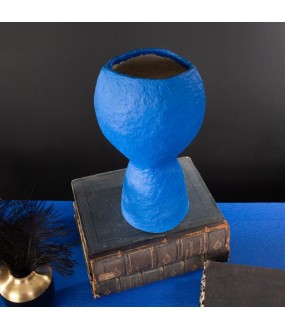 Vase Papier Maché Bleu Klein H37cm