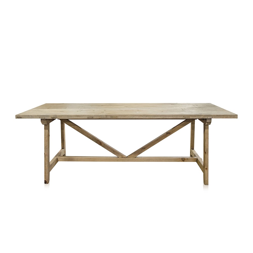 Farmhouse Dining Table Carmélite, Solid Wood, L220cm