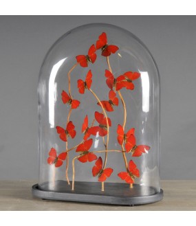 Globe Naturaliste - 9 Papillons Rouge