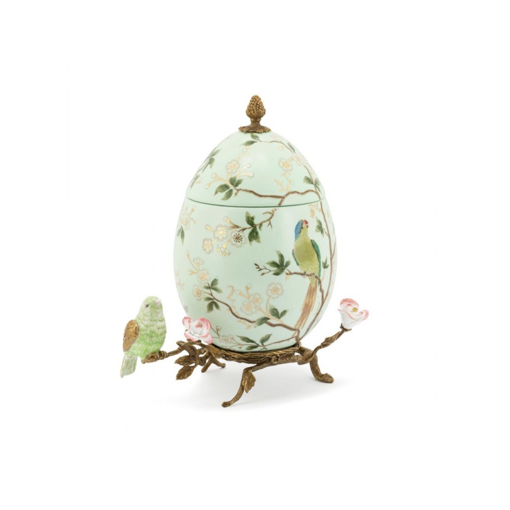 Green Egg-Shaped Box in Fabergé Style