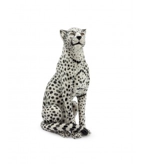 Ceramic Grey Cheetah Statue...