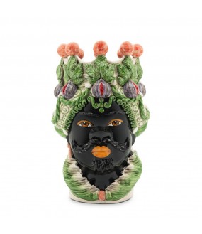 Ceramic Vase, Moor Man Head with Figs
