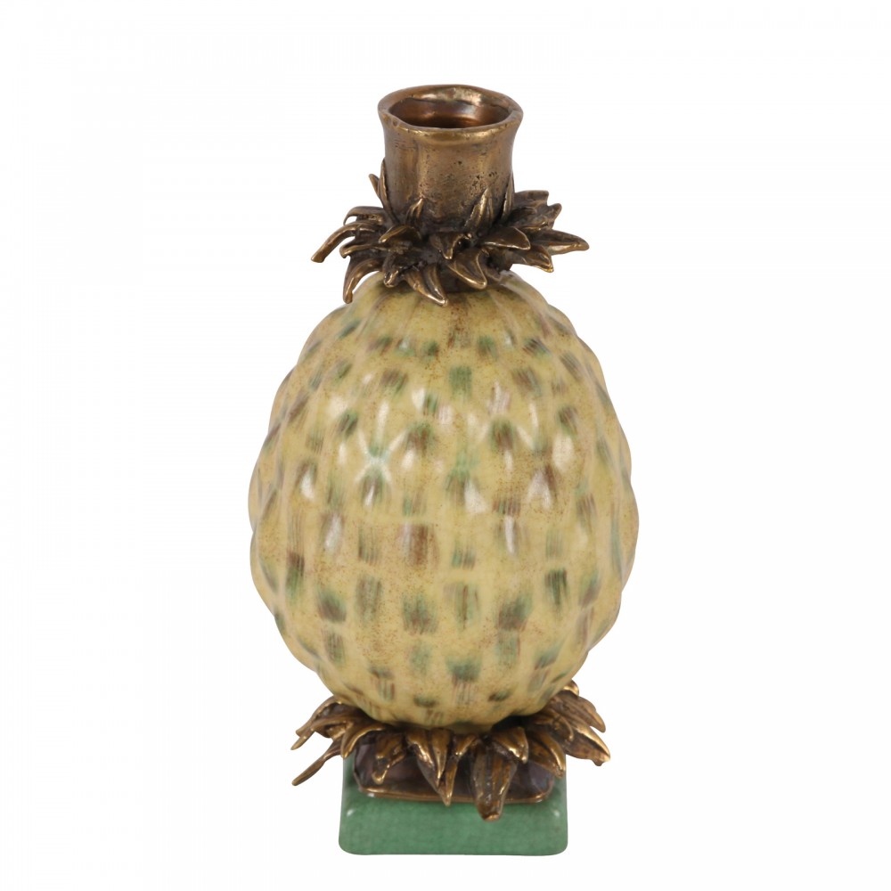 Ananas Yellow Candlestick, The Pair