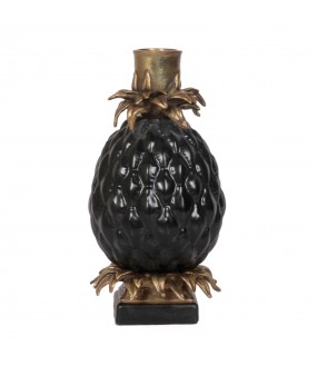Bougeoirs Ananas noir, la paire