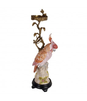 Pink & Yellow Parrot Candlestick - Left