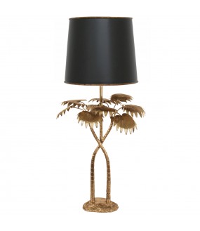 Large Brass Table Lamp Palm Tree H63cm