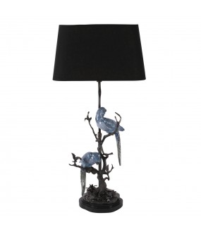 Large Table Lamp 2 Blue Parrots
