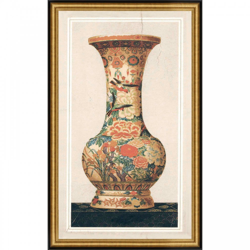 Gravures Vases Chinois Anciens H70cm, La Paire