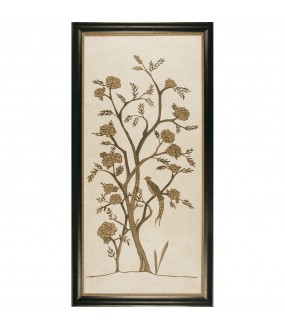 reproduction decorative panel, decorative panel, chinoiserie, antique chinoiserie engraving, sepia color.