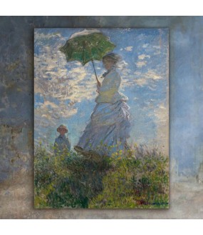 Painting Woman with Umbrella H129x96cm