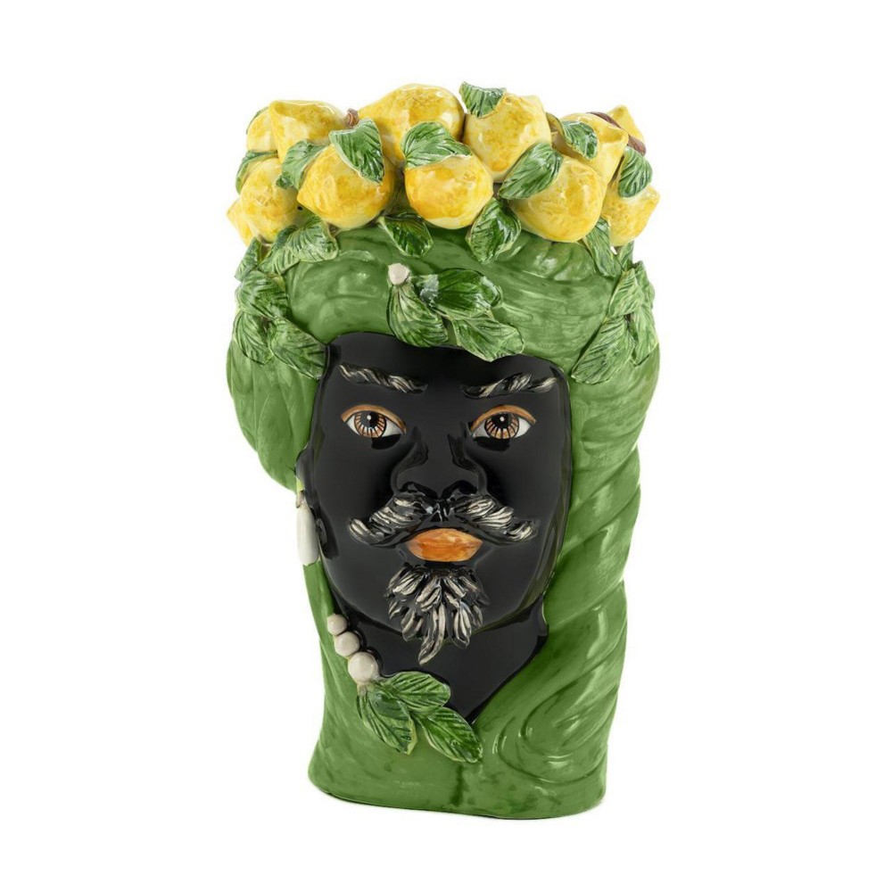Vase en Céramique, Homme Maure aux Citrons