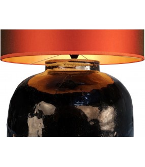 Handmade Enameled Ceramic Lamp - H130cm