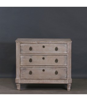 chest of drawers, Louis XVI style, shabby chic, antique, old, handmade finish, grey, light grey