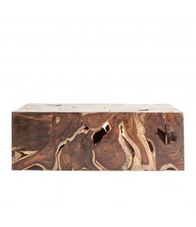 Large coffee table 120cm long by 80cm wide entirely made of exotic solid wood.