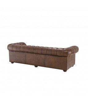 Padded Chesterfield Leather Sofa 240cm