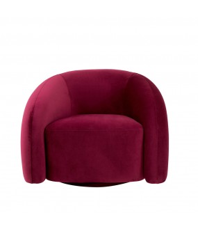 Swivel Michelin Lounge Chair, ruby velvet