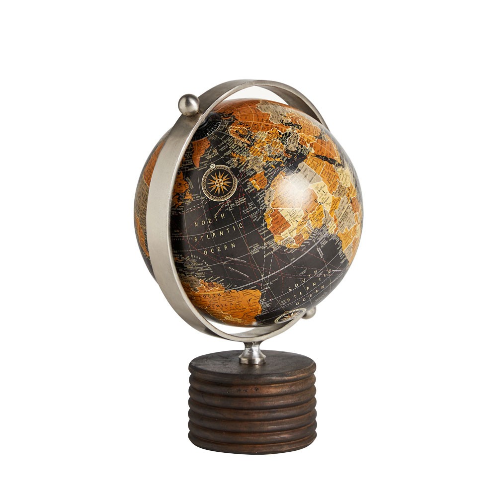 Black Earth Globe H42cm