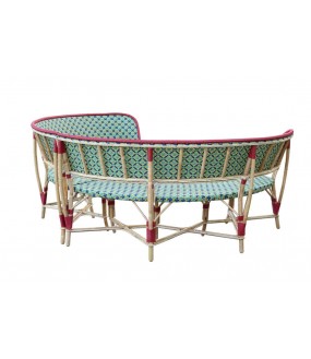 Superb Rattan Half Moon Bench, Made to Order