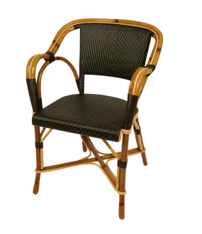 Black Rattan Armchair, Made to Order
