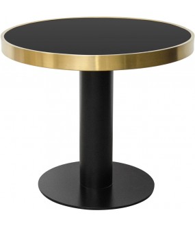 The Cabaret Round table is an elegant Modern round table in metal, stainless steel and glass top.
