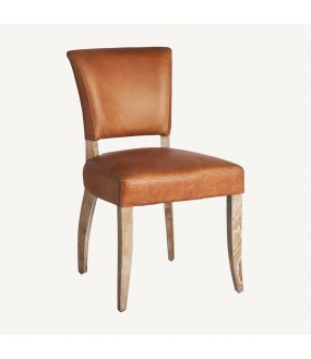 Leather Dining Chair Shelby, Shabby Chic Style