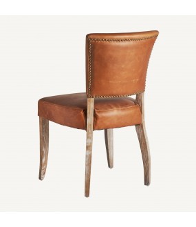 Leather Dining Chair Shelby, Shabby Chic Style